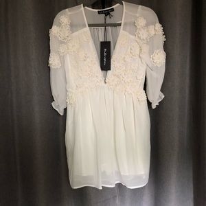 For Love & Lemons White Floral Dress Small
